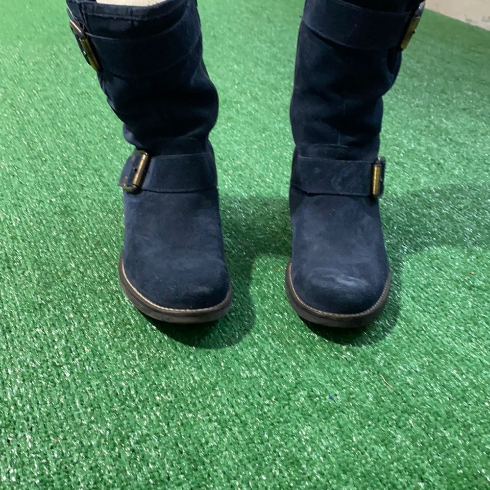 Paul Green women's navy suede Moto Boots